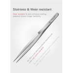 STRAIGHT TIP TWEEZERS 0.15 MM STAINLESS STEEL BZ-A2 MEGA-IDEA