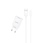 CARICABATTERIE COMPLETO LIGHTNING BIANCO T21 + T18 10W USAMS