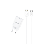 CARICABATTERIE COMPLETO TYPE-C BIANCO T21 + T18 10W USAMS