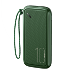 POWER BANK DOPPIA USB DISPLAY DIGITALE CON CORDONCINO 10000mAh US-CD150 PB56 VERDE SCURO USAMS
