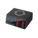 CARICABATTERIE 8 PORTE + RICARICA WIRELESS FAST CHARGER X9