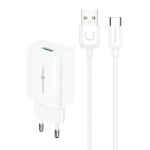 CARICABATTERIE COMPLETO A CARICA RAPIDA USB / TYPE-C US-CC083 T22 + US-SJ099 T48 18W BIANCO USAMS