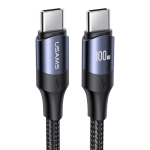 CAVO DI RICARICA A CARICA VELOCE TYPE-C / TYPE-C IN NYLON INTRECCIATO 100W 2M NERO US-SJ525 U71 USAMS