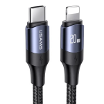 CAVO DI RICARICA A CARICA VELOCE TYPE-C / LIGHTNING IN NYLON INTRECCIATO 20W 2M NERO US-SJ522 U71 USAMS