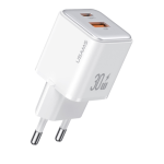 CARICABATTERIE A DUE PORTE A CARICA VELOCE 30W BIANCO US-CC189 USAMS