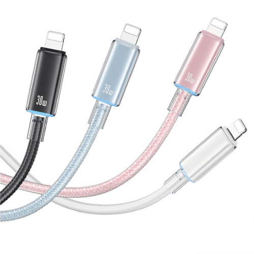 CAVO DI RICARICA A CARICA VELOCE TYPE-C / LIGHTNING TRASPARENTE 1.2M 30W US-SJ659 USAMS