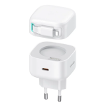 CARICABATTERIE CON CAVO RETRATTILE LIGHTNING A CARICA VELOCE 35W BIANCO GAN CHIP US-CC209 USAMS