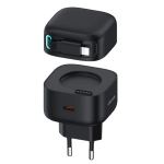 CARICABATTERIE CON CAVO RETRATTILE LIGHTNING A CARICA VELOCE 35W NERO GAN CHIP US-CC209 USAMS