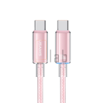 CAVO DI RICARICA TYPE-C / TYPE-C TRASPARENTE 1.2M 100W ROSA US-SJ660 USAMS