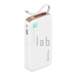 POWER BANK CON CAVO RETRATTILE LIGHTNING E DISPLAY DIGITALE 10000mAh BIANCO US-CD225 USAMS 