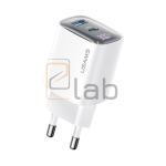 CARICABATTERIE DOPPIA PORTA USB + TYPE-C CON DISPLAY 30W BIANCO GAN US-CC229 USAMS