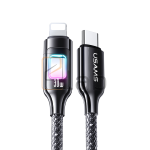 CAVO DI RICARICA TYPE-C / LIGHTNING IN LEGA DI ZINCO CON LUCE COLORATA 30W 1.2M TARNISH US-SJ749 USAMS