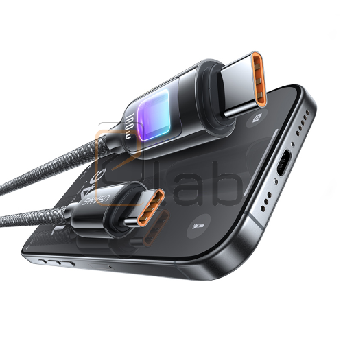 CAVO DI RICARICA TYPE-C / TYPE-C IN LEGA DI ZINCO CON LUCE COLORATA 100W 1.2M TARNISH US-SJ750 USAMS