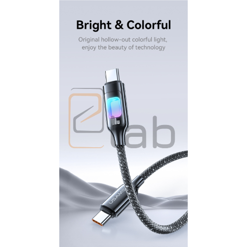 CAVO DI RICARICA TYPE-C / TYPE-C IN LEGA DI ZINCO CON LUCE COLORATA 100W 1.2M TARNISH US-SJ750 USAMS