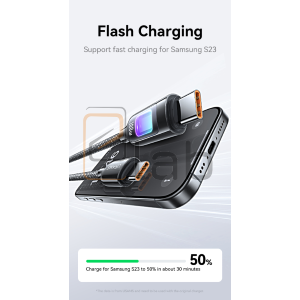 CAVO DI RICARICA TYPE-C / TYPE-C IN LEGA DI ZINCO CON LUCE COLORATA 100W 1.2M TARNISH US-SJ750 USAMS