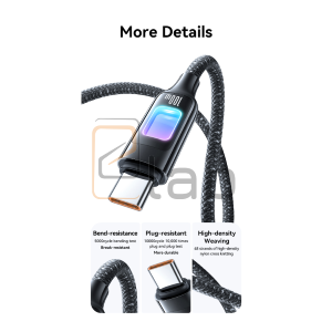 CAVO DI RICARICA TYPE-C / TYPE-C IN LEGA DI ZINCO CON LUCE COLORATA 100W 1.2M TARNISH US-SJ750 USAMS