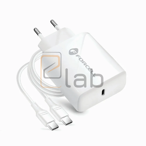 CARICABATTERIE COMPLETO A CARICA RAPIDA TYPE-C BIANCO PD 25W FORCELL