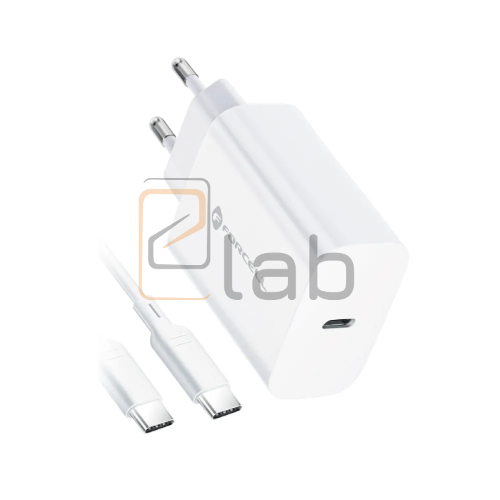CARICABATTERIE COMPLETO A CARICA RAPIDA TYPE-C BIANCO PD 25W FORCELL