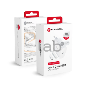 CARICABATTERIE COMPLETO A CARICA RAPIDA TYPE-C BIANCO PD 25W FORCELL