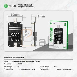 TESTER - RILEVATORE DI CORRENTE E TENSIONE DIGITALE MULTIFUNZIONE TYPE-C PW32 2UUL