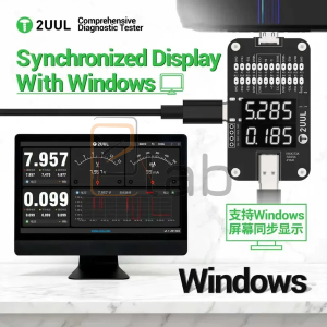TESTER - RILEVATORE DI CORRENTE E TENSIONE DIGITALE MULTIFUNZIONE TYPE-C PW32 2UUL