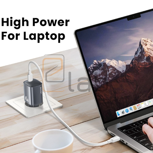 CARICABATTERIE A CARICA VELOCE TYPE-C NERO 45W US-CC323 T66 USAMS