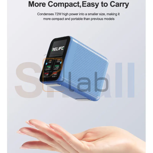 CARICABATTERIE 6 PORTE FAST CHARGER PD+QC 72W Q4 RELIFE