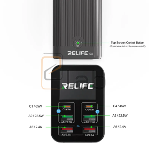 CARICABATTERIE 6 PORTE FAST CHARGER PD+QC 72W Q4 RELIFE