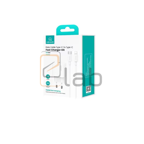 CARICABATTERIE COMPLETO A CARICA RAPIDA TYPE-C/LIGHTNING US-CC262 + US-SJ712 PD 30W BIANCO USAMS