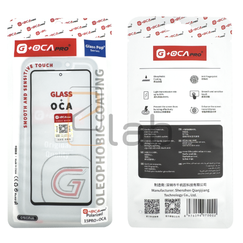 VETRO + OCA + POLARIZZATA IPHONE 15 PRO G+OCA PRO