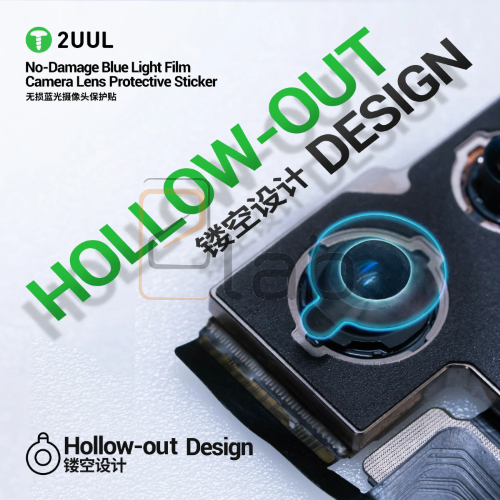 SET ADESIVI PROTEZIONE FOTOCAMERA CON PELLICOLA ANTI LUCI BLU DA33 2UUL - 500 PEZZI
