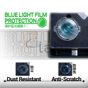 SET ADESIVI PROTEZIONE FOTOCAMERA CON PELLICOLA ANTI LUCI BLU DA33 2UUL - 500 PEZZI