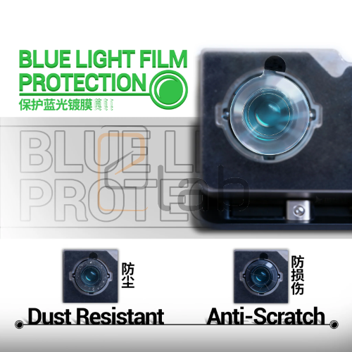 SET ADESIVI PROTEZIONE FOTOCAMERA CON PELLICOLA ANTI LUCI BLU DA33 2UUL - 500 PEZZI