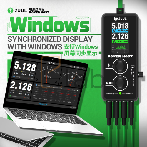 POWER HOST - TESTER - RILEVATORE DI TENSIONE E DI CORRENTE - CAVO DIRETTO USB / TYPE-C PW15 2UUL