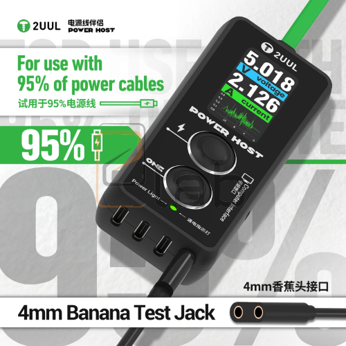 POWER HOST - TESTER - RILEVATORE DI TENSIONE E DI CORRENTE - CAVO DIRETTO USB / TYPE-C PW15 2UUL