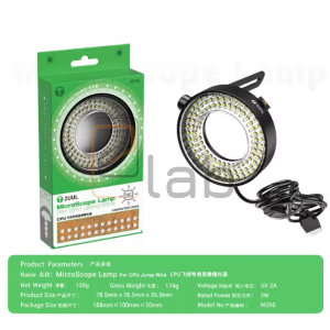 LAMPADA PER MICROSCOPIO REGOLABILE ANTIFUMO ANTIOLIO ANTIPOLVERE MS96 2UUL