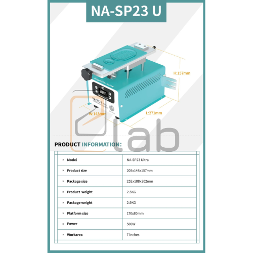 PIASTRA SEPARATORE LCD 7 POLLICI NA-SP23 ULTRA NASAN