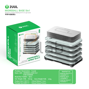 MIDREBALL BASE - BASETTA MAGNETICA CON STENCIL PER REBALLING SCHEDA MADRE DA IPHONE 12 AD IPHONE 16 PRO MAX BH13 2UUL