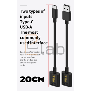 TESTER - RILEVATORE DI TENSIONE E DI CORRENTE - CAVO DIRETTO TYPE-C / USB SHI BA BAN - DUE PEZZI