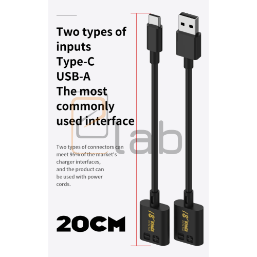 TESTER - RILEVATORE DI TENSIONE E DI CORRENTE - CAVO DIRETTO TYPE-C / USB SHI BA BAN - DUE PEZZI