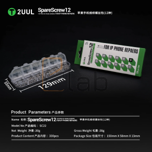 SPARE SCREW 12 - KIT VITI PER RIPARAZIONE IPHONE SC22 2UUL - 330 PEZZI