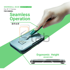 MIDREBALL BASE - BASETTA CON STENCIL PER REBALLING SCHEDA MADRE IPHONE SERIE 17 TR-17 BH40 2UUL