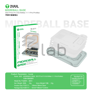 MIDREBALL BASE - BASETTA CON STENCIL PER REBALLING SCHEDA MADRE DA IPHONE X AD IPHONE 11 PRO MAX TR-X-11 BH41 2UUL