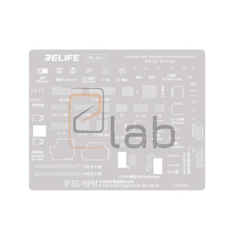 STENCIL IN ALLUMINIO FULL IC DISPLAY DA IPHONE 6S A 16 PRO MAX RL-044 RELIFE