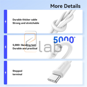 CAVO DI RICARICA A CARICA VELOCE TYPE-C BIANCO 1M 3A 18W US-SJ761 U90 USAMS