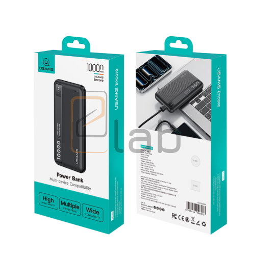POWER BANK DOPPIA PORTA USB + TYPE-C 10000mAh NERO PB89 US-CD262 USAMS