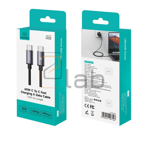 CAVO DI RICARICA A CARICA VELOCE TYPE-C/TYPE-C TARNISH 1M 60W US-SJ769 U91 USAMS