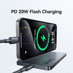 POWER BANK WIRELESS MAGNETICO ULTRASOTTILE IN LEGA DI ALLUMINIO 5000mAh PD 20W US-CD231 SERIE CY USAMS
