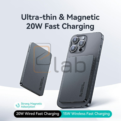 POWER BANK WIRELESS MAGNETICO ULTRASOTTILE IN LEGA DI ALLUMINIO 5000mAh PD 20W US-CD231 SERIE CY USAMS