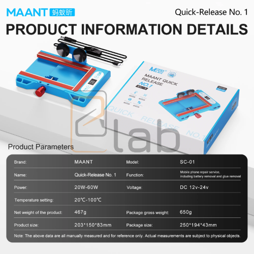 SUPPORTO RISCALDANTE PER SMONTAGGIO DISPLAY E RIMOZIONE COLLA - MA ANT SC-01
